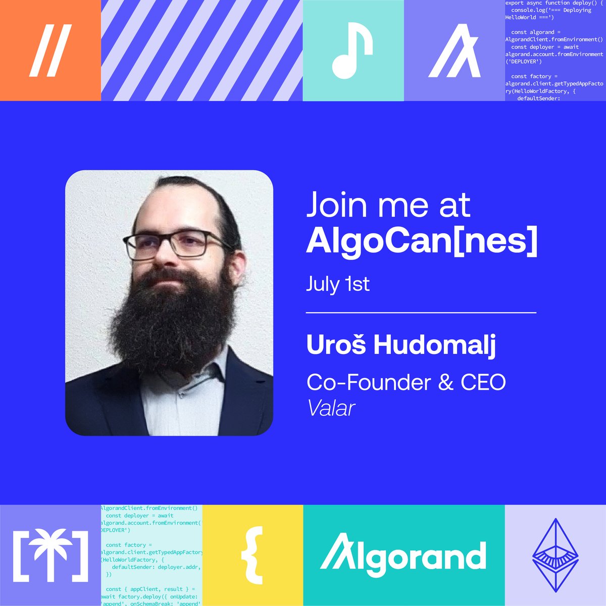 _uhudo's tweet image. Only a few more days until @EthCC in #Cannes!
Join #AlgoCan[nes] event of @AlgoFoundation to chat about @ValarStaking #peer2peer #staking, #decentralization, #blockchain infrastructure or development!

#Algorand #Ethereum #blockchain