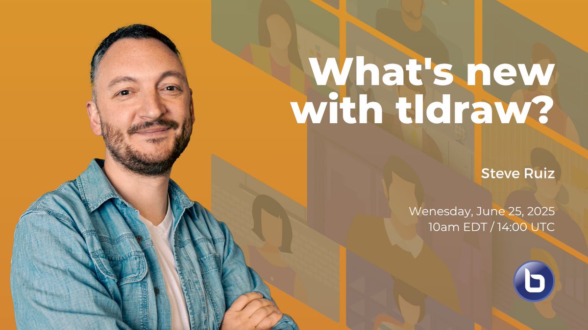 🎨 Curious what’s new with <a href="/tldraw/">tldraw</a>? <a href="/steveruizok/">Steve Ruiz</a> kicks off Day 2 at #BigBlueButton World with a behind-the-scenes look at new features + use cases. ⏰ Starts at 10:00 UTC — register free: ow.ly/Vn5m50Wf2tk

#OpenSource #EdTech #CreativityTech