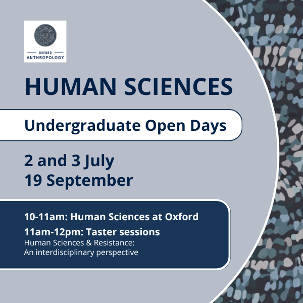 Oxford Anthropology (@oxford_anthro) on Twitter photo 📣 Join us from 10am-5pm at #OxOpenDays for a taste of the Human Sciences undergraduate course! <a href="/Oxford_HumSci/">Oxford HumanSciences</a> <a href="/OxOutreach/">Oxford Undergraduate Admissions</a>
Chat to students & hear from tutors across two sessions, including a talk on the degree and its admissions process.
Find out more: ihs.ox.ac.uk/human-sciences… 📣 Join us from 10am-5pm at #OxOpenDays for a taste of the Human Sciences undergraduate course! <a href="/Oxford_HumSci/">Oxford HumanSciences</a> <a href="/OxOutreach/">Oxford Undergraduate Admissions</a>
Chat to students & hear from tutors across two sessions, including a talk on the degree and its admissions process.
Find out more: ihs.ox.ac.uk/human-sciences…