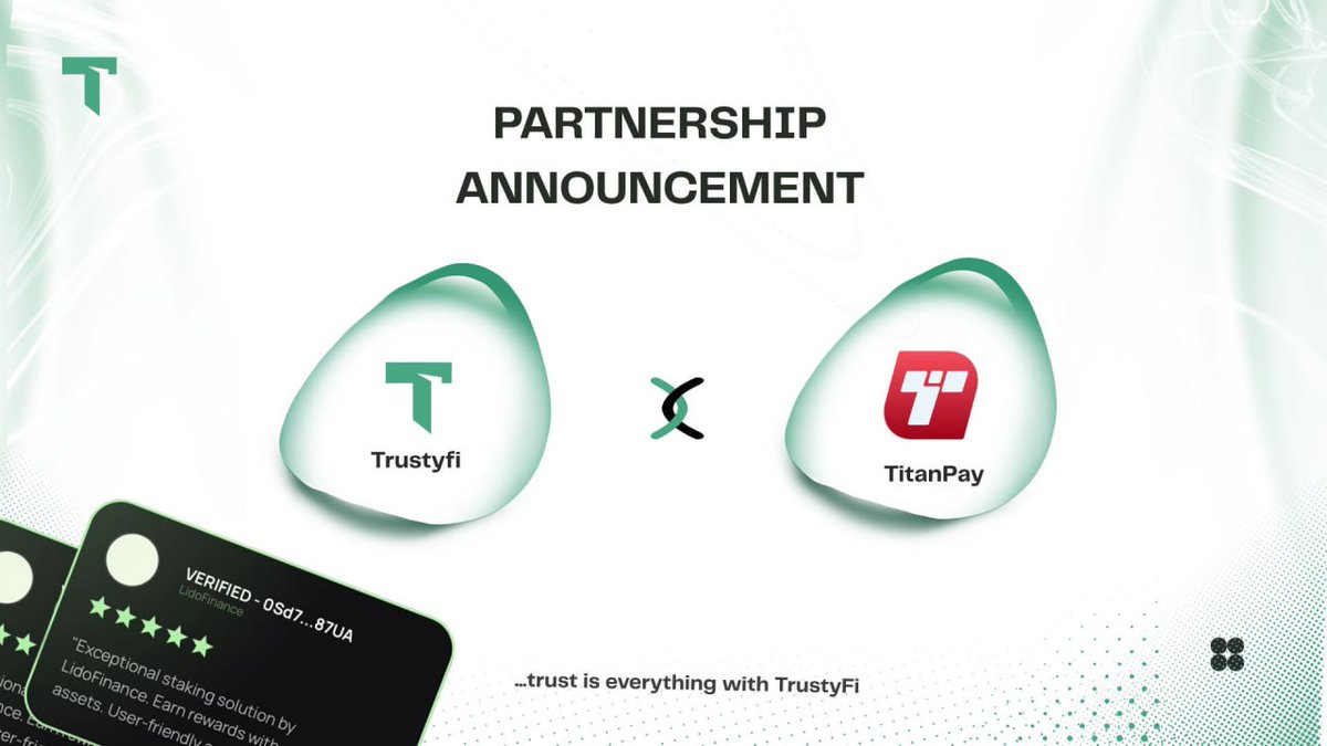 TrustyFi x <a href="/TitanPayFi/">Titan Pay</a>  🌍💳

We’re excited to team up with Titan Pay, the AI-powered crypto-to-fiat payment system revolutionizing global finance. 🌐🧠

With support in 210+ countries via VISA &amp; Mastercard, Titan Pay enables real-time crypto conversions straight to bank accounts