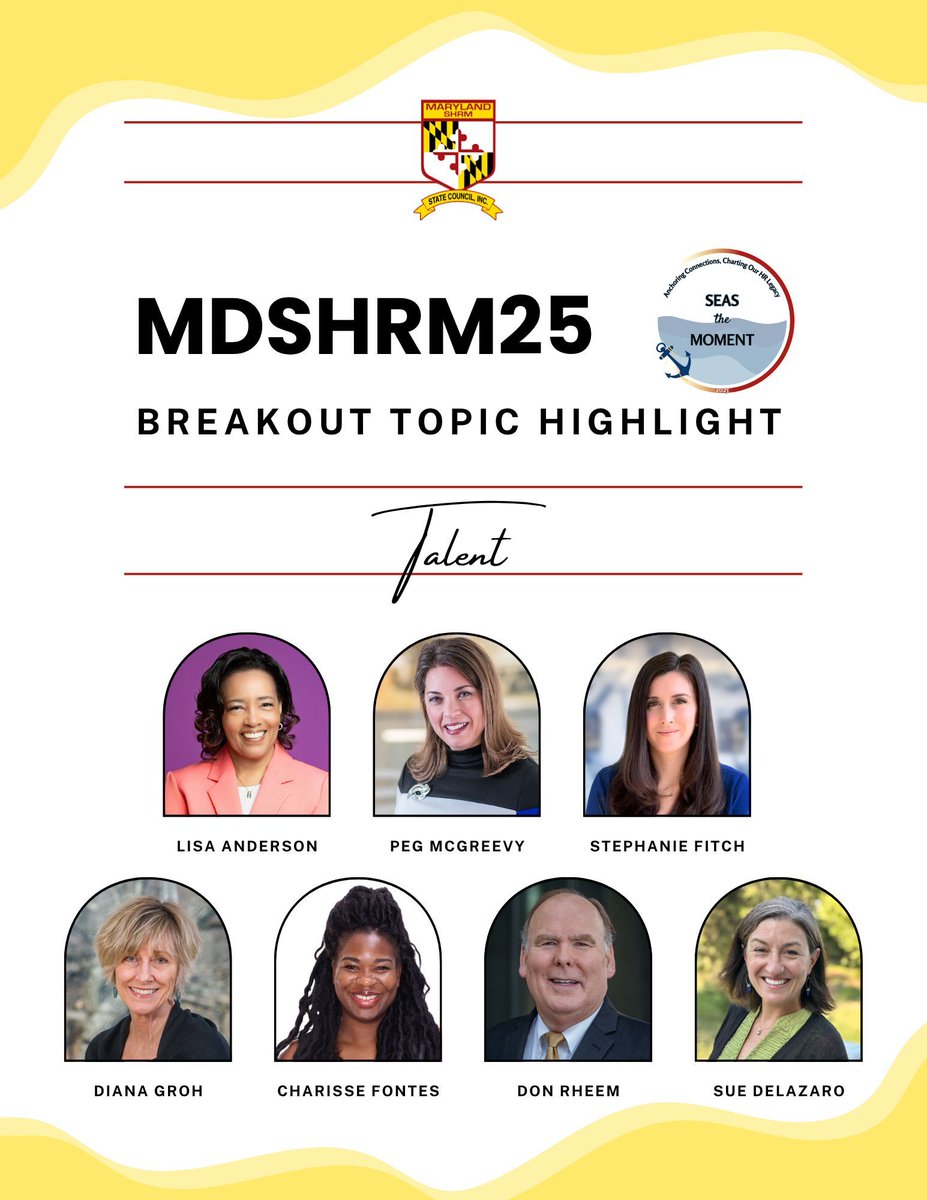 How are you preparing your workforce for the future? Our #MDSHRM25 breakout sessions on Talent cover every corner of the employee experience!

Walk away from #MDSHRM with actionable tools to strengthen your pipeline and culture!

marylandshrm.org/Program_Overvi…

#MarylandSHRM #SHRM