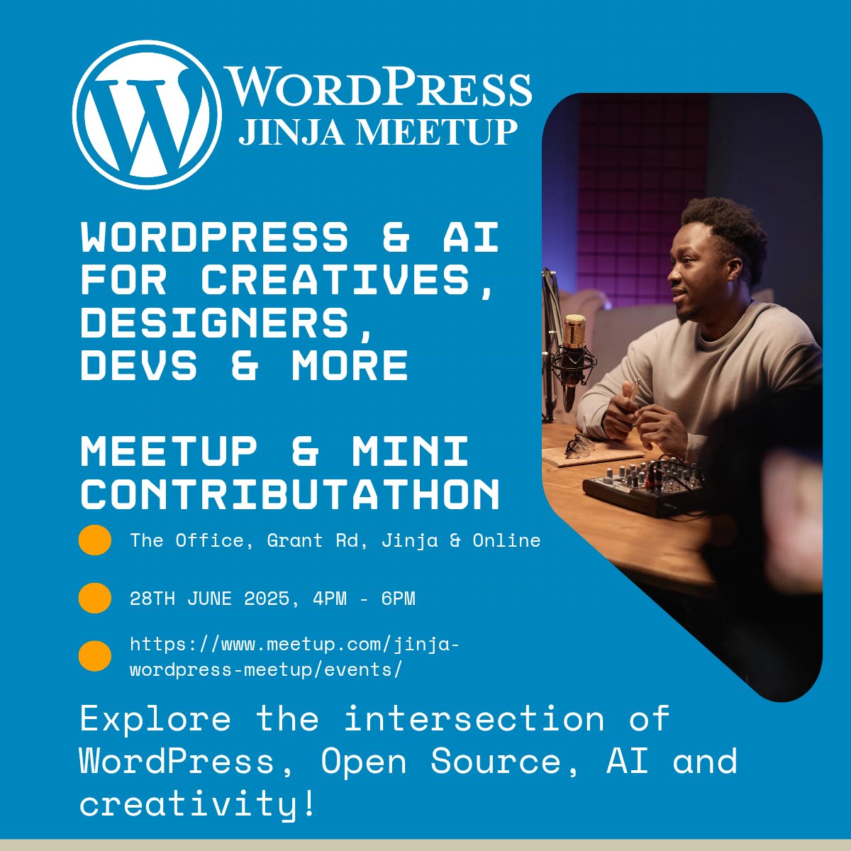 Greetings colleagues, friends and all Jinja based tech enthusiasts and beyond. Don't miss out on our latest hybrid WordPress meetup this Saturday 28th June 2025 🔥🚀💻🌍

Join us as we learn, share, interact, network and contribute. 

Save your spot: meetup.com/jinja-wordpres…