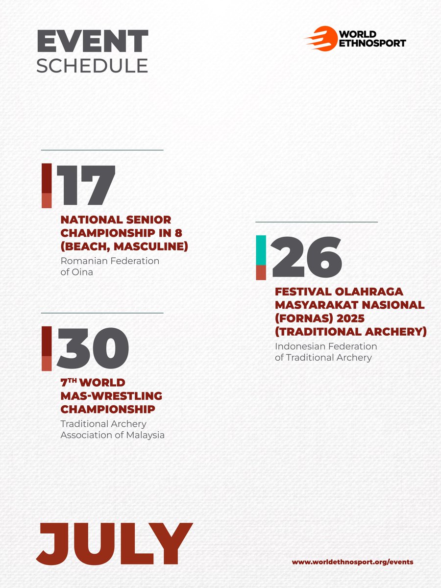 Traditional sports event calendar 🗓️

📌For detailed information worldethnosport.org