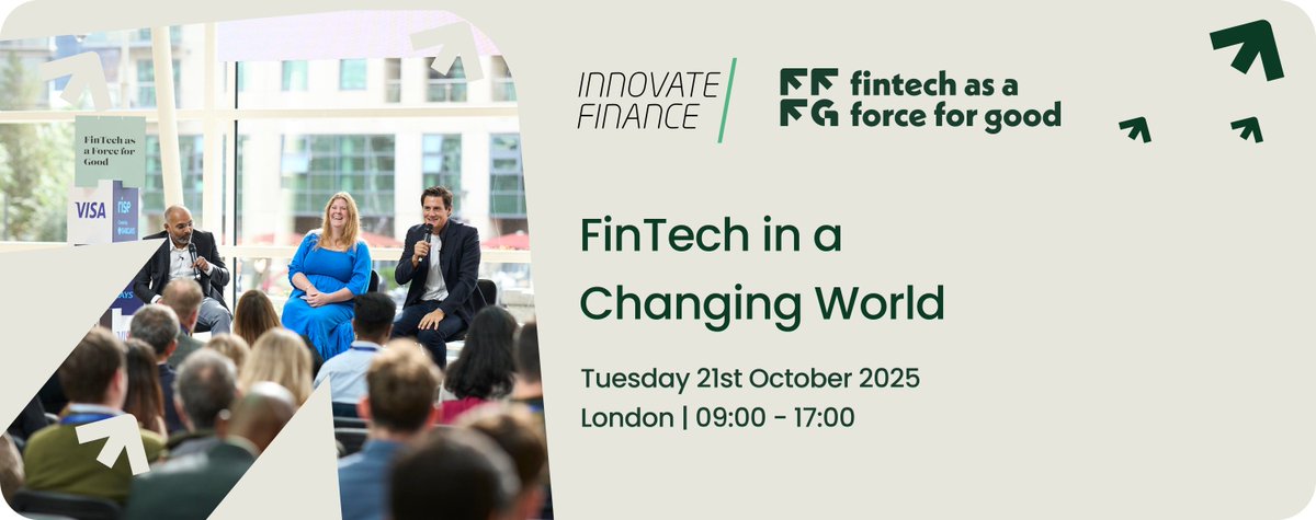 InnFin's tweet image. Save the date for #FinTech in a Changing World on 21 October 202
The 5th edition of #InnovateFinance’s #FinTechAsAForceForGood Forum, hosted at the The @ChicagoBooth 🗓️👏
🔗 hubs.ly/Q03sR85-0
#voiceofukfintech