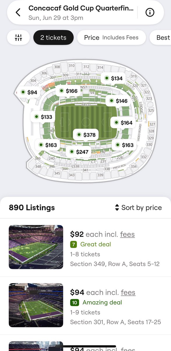 Hey ⁦<a href="/ussoccer/">U.S. Soccer</a>⁩ and ⁦<a href="/GoldCup/">Gold Cup</a>⁩ organizers - when you do your post tournament analysis and wonder why attendance was embarrassing, how about not playing in a football stadium 10 miles from a soccer stadium and charging NFL prices for it. Frustrating. #USMNT