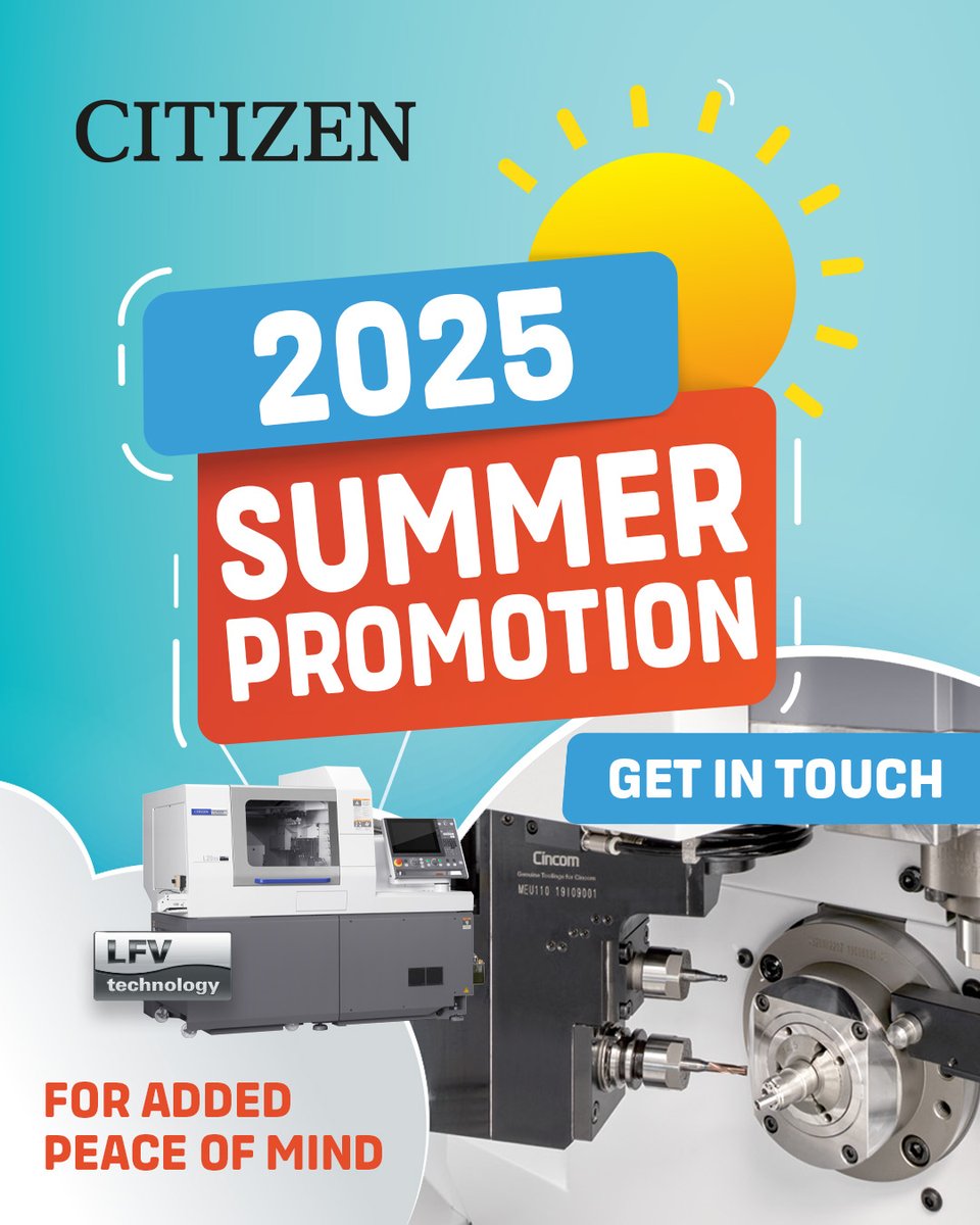 The #CitizenCNC Summer promotion is here! 📣

In close collaboration with our finance team, we have launched an exciting new promotion for the Summer that will help you overcome your manufacturing challenges. Get in touch today! #UKmfg #CNC #Machinery

ow.ly/HlzM50Wg2RN