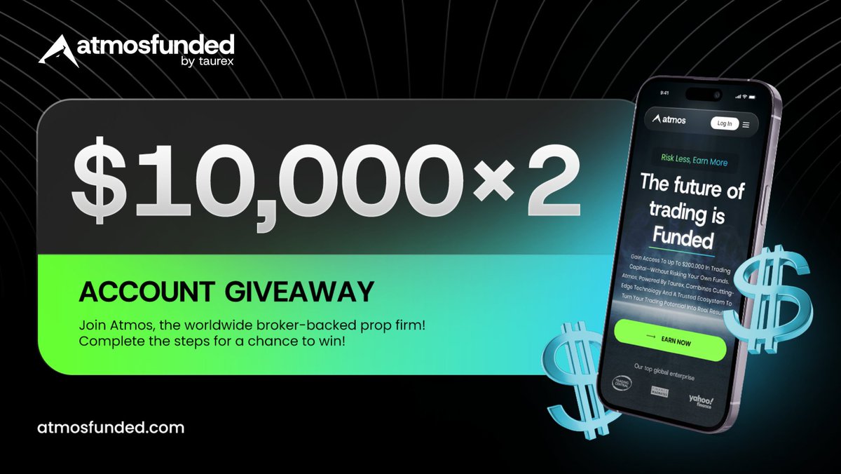 🚨 $20,000 FUNDING GIVEAWAY! 🚨
Atmos Funded  2 x $10,000 funded up for grabs ⚡️

To enter:
✅ Follow <a href="/degreeforex/">Trader || EEO</a> @atmosfunded &amp; <a href="/Ejitex9/">EjitexFx</a> 
👍 Like &amp; Repost.
👥 Tag 3 trader friends in the comments
🔁 Engage my last 3 posts.
Winners will be announced in 5 days!🚀