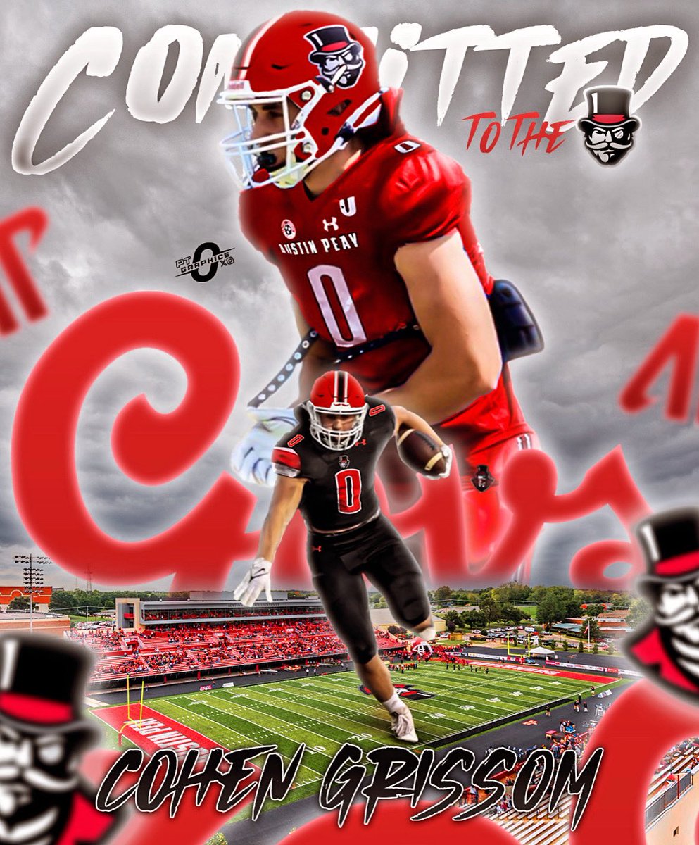 Cohen Grissom⭐️ (@cohengrissom25) on Twitter photo #AGTG Excited to announce my commitment to Austin Peay State University❕❗️🎩 GO GOVS🔴⚪️ <a href="/GovsFB/">Austin Peay Football</a> <a href="/CoachFarisAPSU/">Jeff Faris</a> <a href="/CoachBWill24/">Brandon Williams</a> <a href="/coachgregjones/">Greg Jones</a> <a href="/CoachGehl/">Michael Gehl</a> <a href="/pagefootball/">Page Patriots Football</a> <a href="/wcsPHScr/">Charles Rathbone</a> <a href="/LegacyatCarbon/">LegacyatCarbon</a> <a href="/BielBryce/">Bryce Biel</a> <a href="/CoachJHoath/">Jason Hoath</a> <a href="/Coachwolff54/">James Wolff</a> <a href="/CSmithScout/">Chris Smith</a> <a href="/PrepRedzoneTN/">Prep Redzone Tennessee</a> #AGTG Excited to announce my commitment to Austin Peay State University❕❗️🎩 GO GOVS🔴⚪️ <a href="/GovsFB/">Austin Peay Football</a> <a href="/CoachFarisAPSU/">Jeff Faris</a> <a href="/CoachBWill24/">Brandon Williams</a> <a href="/coachgregjones/">Greg Jones</a> <a href="/CoachGehl/">Michael Gehl</a> <a href="/pagefootball/">Page Patriots Football</a> <a href="/wcsPHScr/">Charles Rathbone</a> <a href="/LegacyatCarbon/">LegacyatCarbon</a> <a href="/BielBryce/">Bryce Biel</a> <a href="/CoachJHoath/">Jason Hoath</a> <a href="/Coachwolff54/">James Wolff</a> <a href="/CSmithScout/">Chris Smith</a> <a href="/PrepRedzoneTN/">Prep Redzone Tennessee</a>