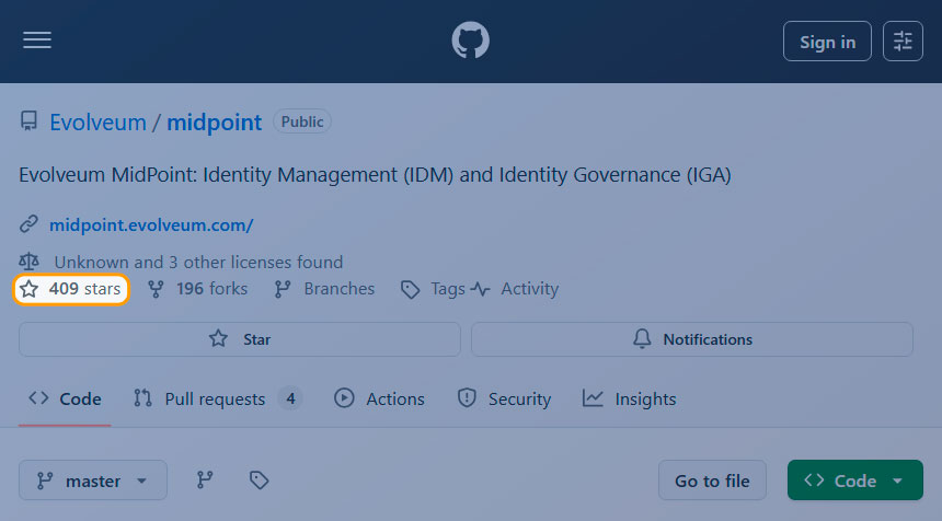 The midPoint #GitHub repo recently passed 400 stars! 🚀 A big thank you to everyone who starred, shared, and contributed - your support fuels our mission to build open, transparent, EU-based #IGA. 🙌 Check it out here: github.com/Evolveum/midpo…

#opensourceIGA