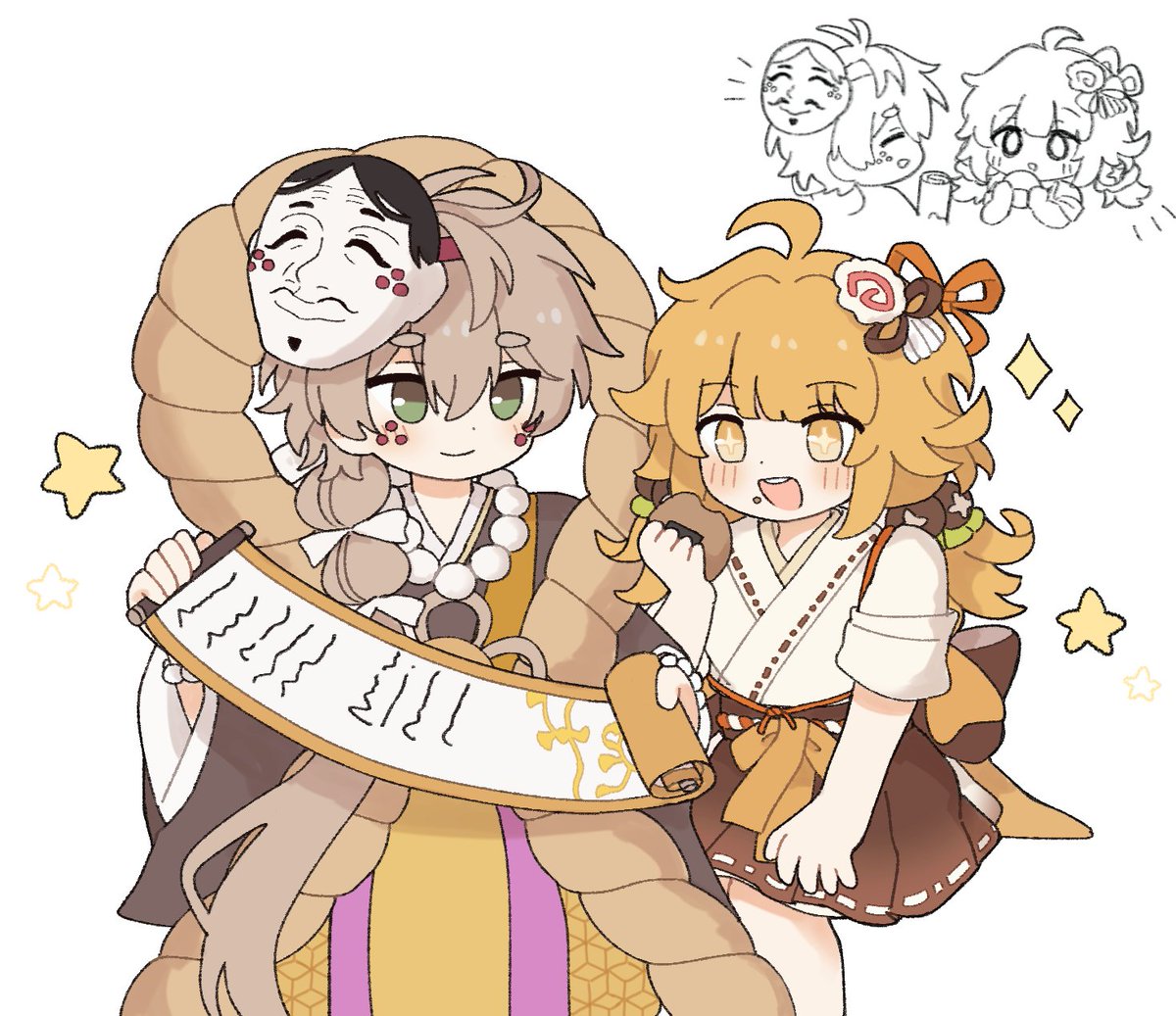 fu_pineapple's tweet image. 仲良しな納豆くんとうどんちゃん
#フードファンタジー二次創作フェス