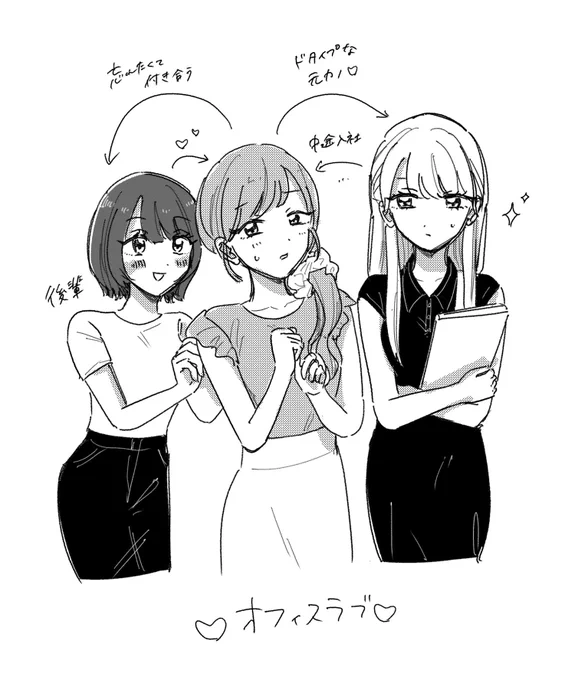 どタイプな元カノを忘れたくて職場の後輩と付き合ったら元カノが入社してくるっていうオフィスラブ百合読みたい 