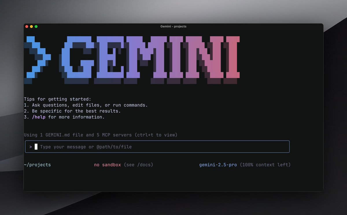 m4rkmc's tweet image. I am PUMPED to finally share what we’ve been working on:
🖥️ Introducing the Gemini CLI!
It can code, sure, but with access to your system shell, files and MCP servers, it can also:
👩🔬 Do research
💽 Organise your MP3s
Resolve rebases
🔬 Even strace that weird hung process…