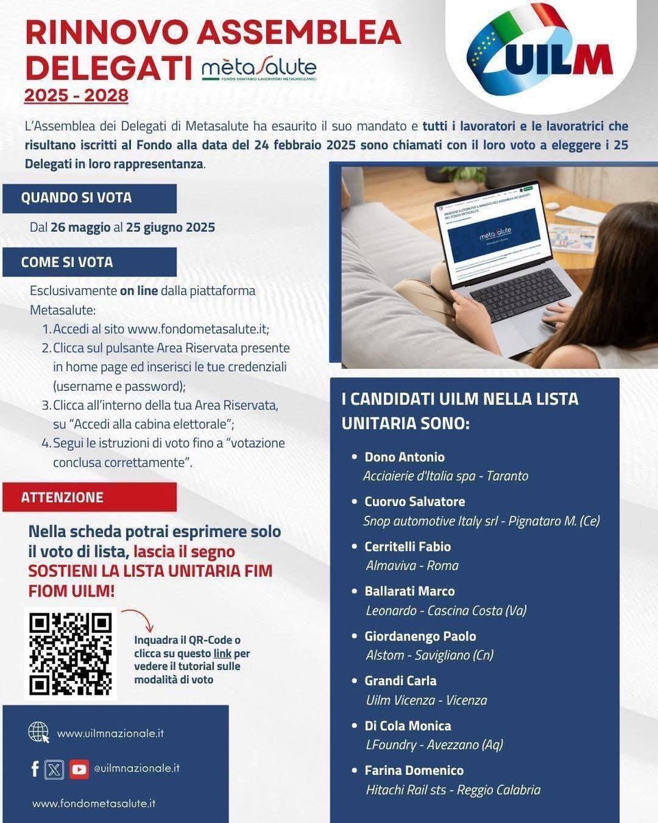 DomFarina37's tweet photo. ⏰Ultimo giorno per votare. 

Sostieni la lista unitaria Fim Fiom Uilm 💪

👇🏻 Tutte le info https://t.co/CU0XThq8XB
