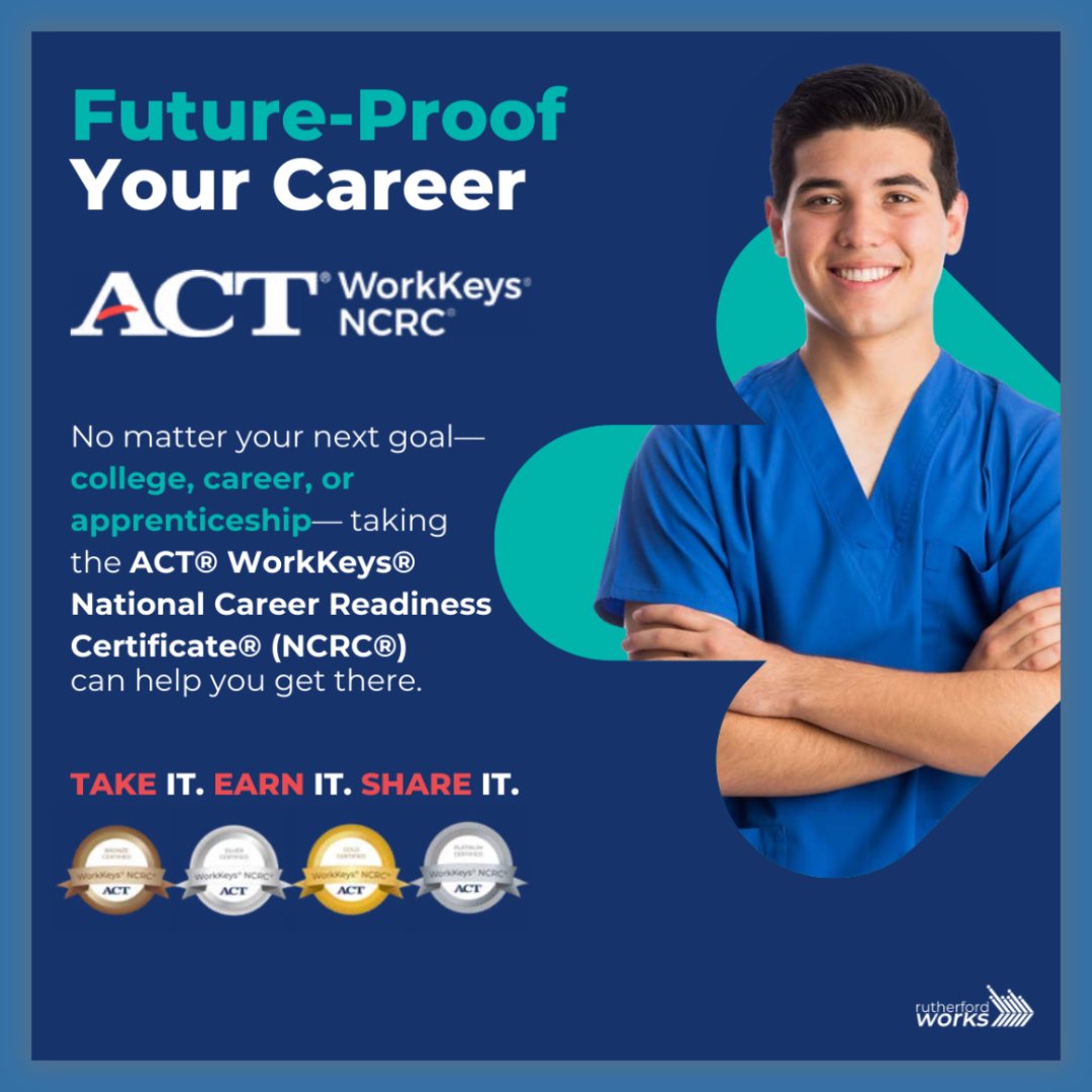 RuthWorksTN's tweet image. Earn an ACT WorkKeys National Career Readiness Certificate to showcase your workplace skills to #RutherfordCounty employers! We offer access to students and jobseekers. Message us to unlock your career potential! #ACTWorkKeys #RutherfordWorks #CareerReadiness #Skills