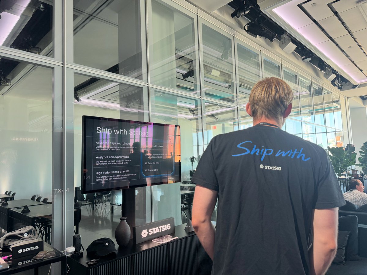 statsig's tweet image. Live from #VercelShip 🚢 Come say hi to our team from 9AM-5PM today at The Glasshouse in NYC!
🎤 3:05-3:45 PM | Workshop Room – Join Dominik Ferber and Joe Zeng’s workshop on learning how to use @Vercel’s Flags SDK and the Statsig integration