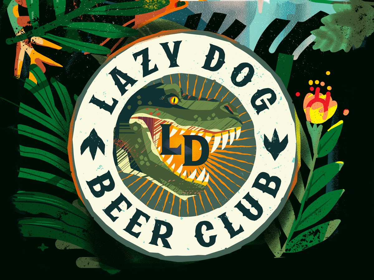 Land of the Lost 🦴 | Illustrations for Lazy Dog Beer Club #MUTI #illustration #packagingillustration #typography