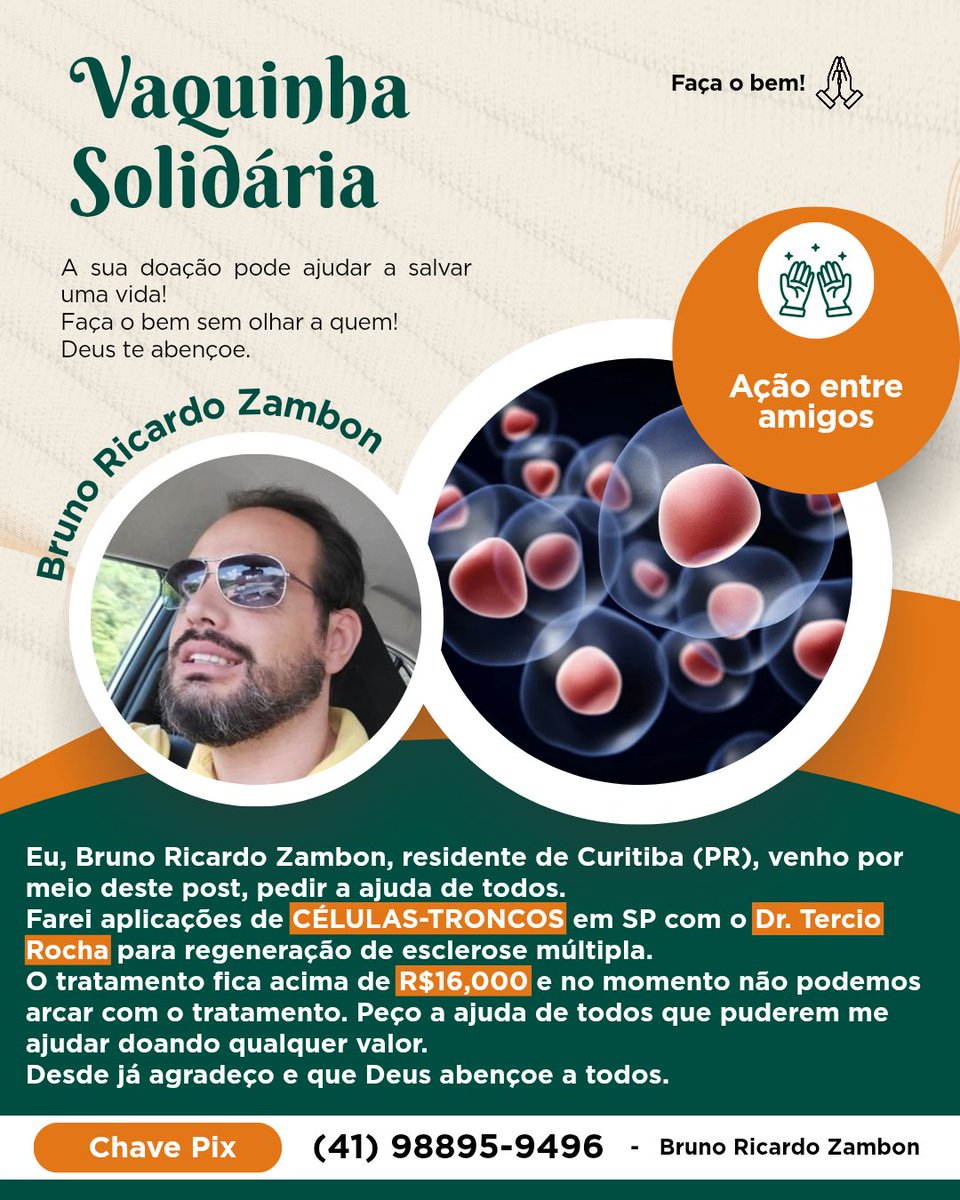 RoDelabona's tweet image. Pessoal, peço encarecidamente que nos ajude compartilhando este post para que chegue a mais pessoas, nos ajude doando o que puder e compartilhando com seus seguidores. Nosso amigo precisa da nossa ajuda.
Deus abençoe a todos.🙏
