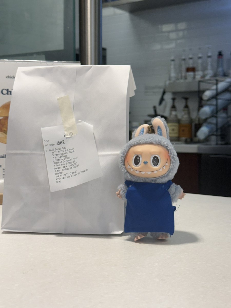 it’s his first day on the job, be nice. #labubu