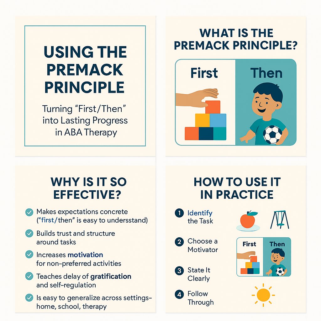 LearningPerch's tweet image. Did you know that using First/Then statements (The Premack Principle) can help children better understand expectations and stay motivated?

This simple and effective strategy, often used in ABA therapy, helps children know what’s coming next in a safe and clear way.