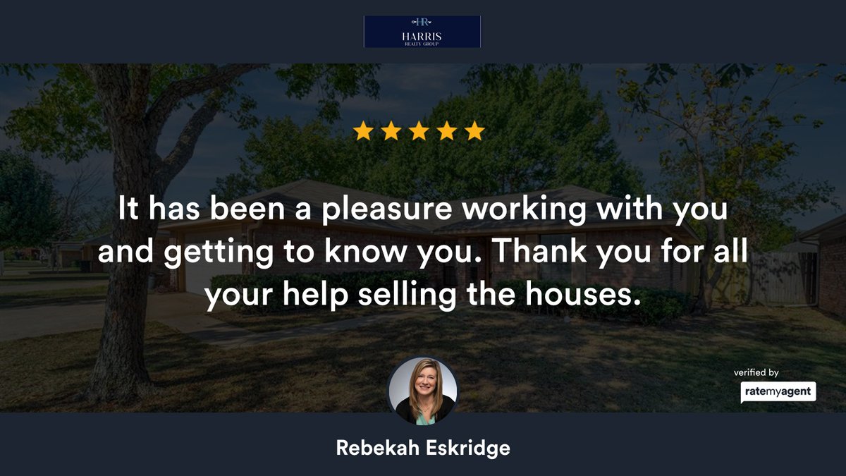 EskridgeR's tweet photo. My latest RateMyAgent review in Terrell.
Texas Real Estate Commission (TREC) 0753674
https://t.co/tTSb8VRk0C

...
#ratemyagent #realestate5★★★★★ https://t.co/clM6NRICgV
