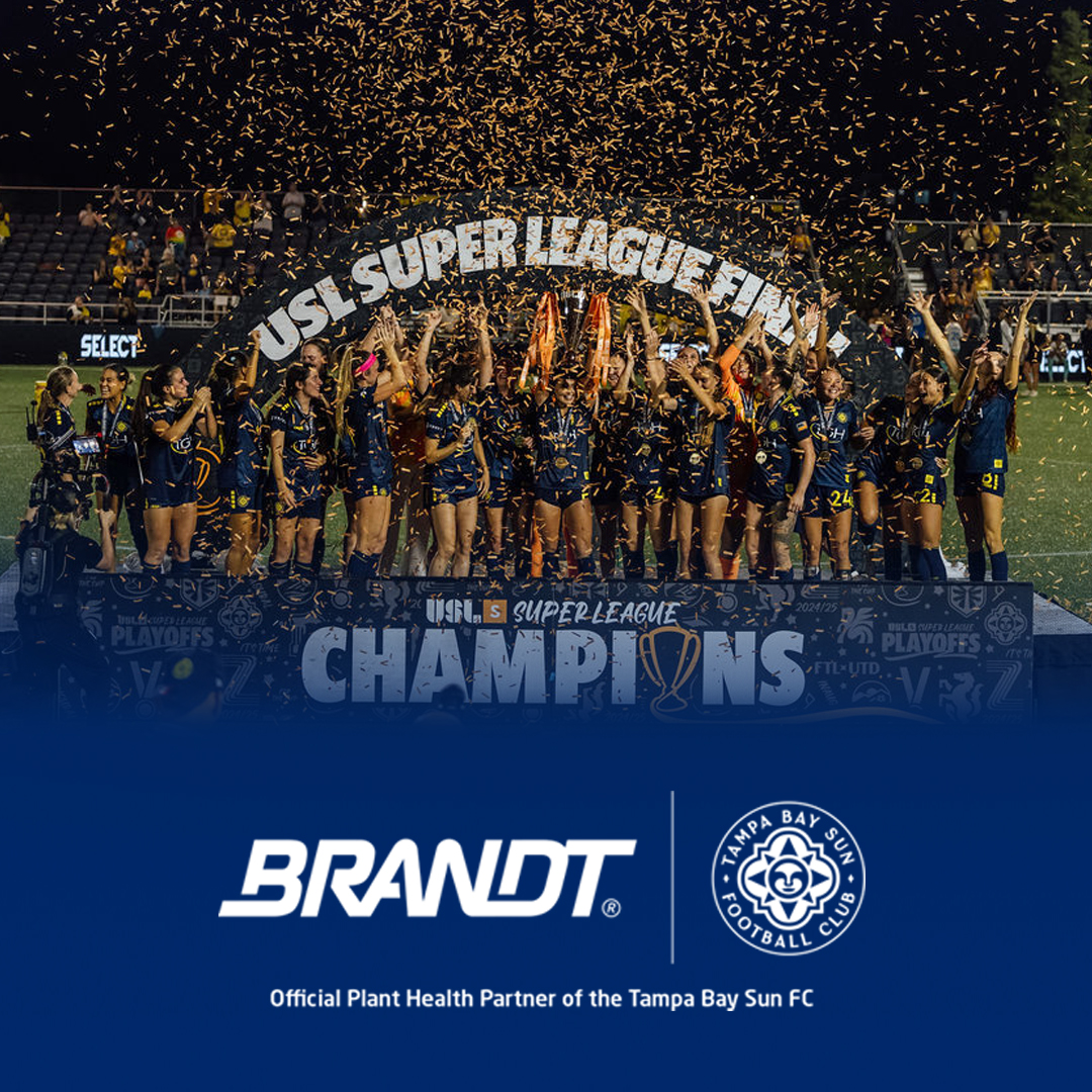 We're still thinking about that championship win! Congratulations to Tampa Bay Sun FC on becoming the first ever USL Super League champions. We're proud to support the champs as the Official Plant Health Partner. 

#BRANDT #BRANDTTurf #Champions #SportsTurf #TampaBaySunFC #USL