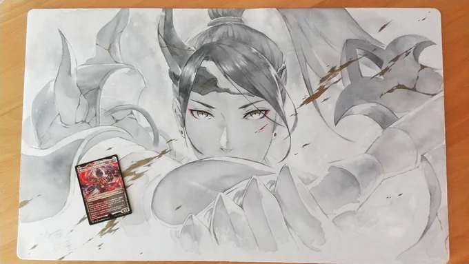 昔描かせていただいた理想那さんの手描きプレイマット 時間に余裕が出来たらまた手描きのプレイマット作りにも挑戦してみたいものです