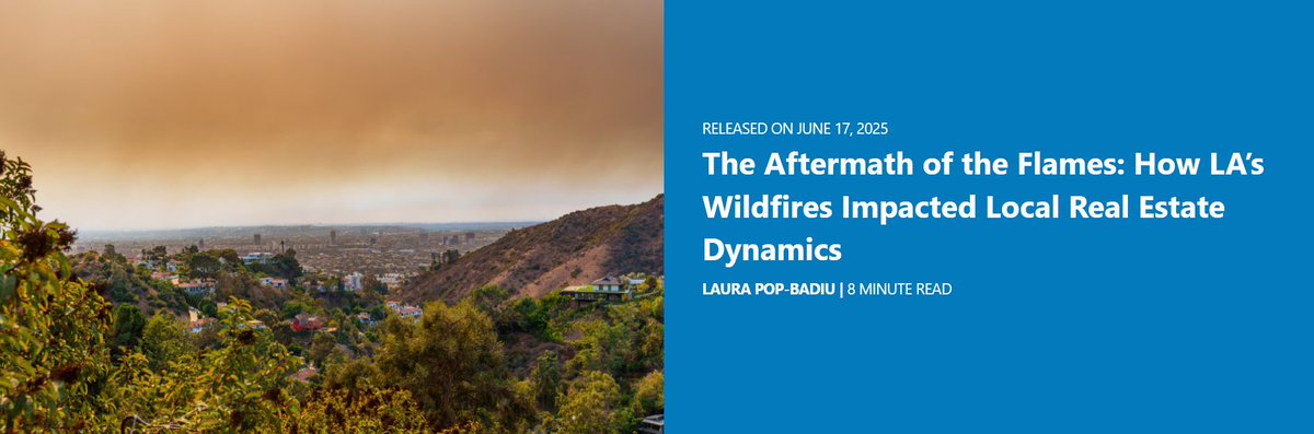 How proximity to the year’s largest wildfires impacted median home prices within a three-mile radius of each burn zone?

Sunset Fire: 0% Y-o-Y to $1.65M  
Woodley Fire: -2% Y-o-Y to $960K 
Kenneth Fire: +6% Y-o-Y to $1.35M  

propertyshark.com/Real-Estate-Re….    

#LA #realestate