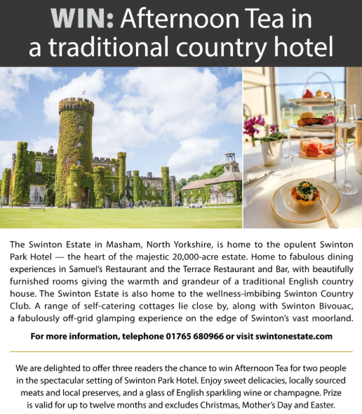 The_Dalesman's tweet photo. Don't miss your chance to win this Afternoon Tea in a traditional country hotel curtesy of @swintonestate.
Follow the link in our bio to order your July issue...
#competitionwinner #competition #competitions #CompetitionReady #competitiontime #competitionuk #afternoontea https://t.co/pn1POt6p94