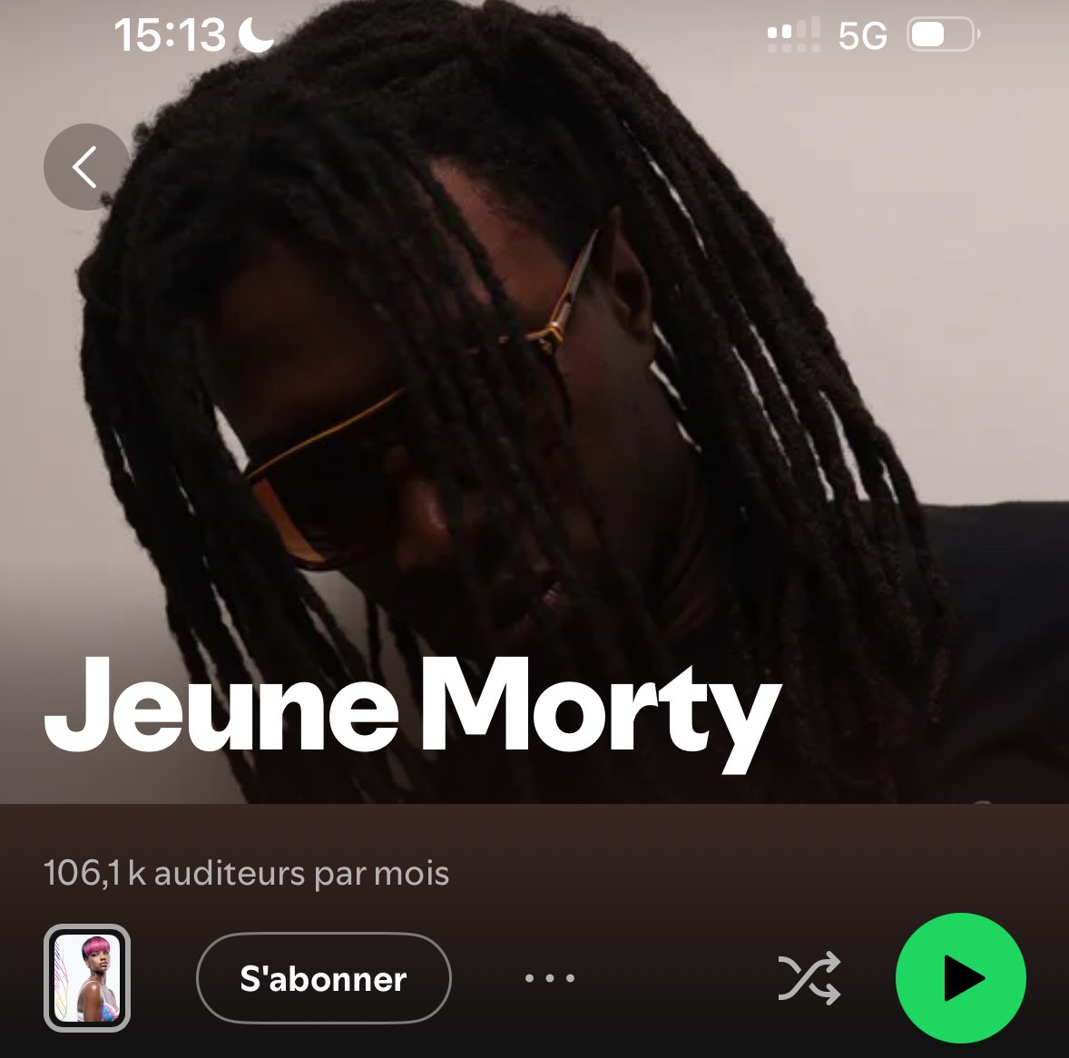 100k auditeurs pour Jeune Morty c’est fort 🙌🏽