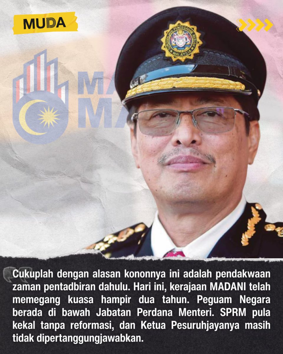Kenyataan Media 
JIKA RAYUAN DITERUSKAN, INI ADALAH PENDAKWAAN POLITIK ERA MADANI 
25 Jun 2025  

"Sebagai parti politik yang konsisten memperjuangkan #UndurAzamBaki, mendesak pemisahan peranan Peguam Negara dan Pendakwa Raya, serta mendedahkan skandal integriti institusi