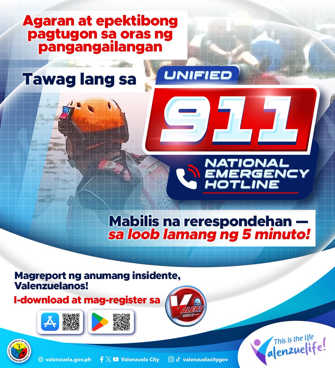 valenzuelacity's tweet photo. Help is just one call away! ☎️

Sa oras ng sakuna o panganib, huwag mag-dalawang isip na tumawag. Ang Unified Emergency Hotline ay available 24/7 — handang pumrotekta, tumulong, at tumugon.

#Valenzuela #ValenzuelaNews #VAlert https://t.co/eH06MpTHwe