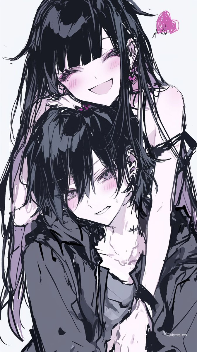 『仲良し』イラストオーダー ˏˋうしお ˎˊ˗ | 3skmproject 様の一周年応援企画にて、服のデザインや