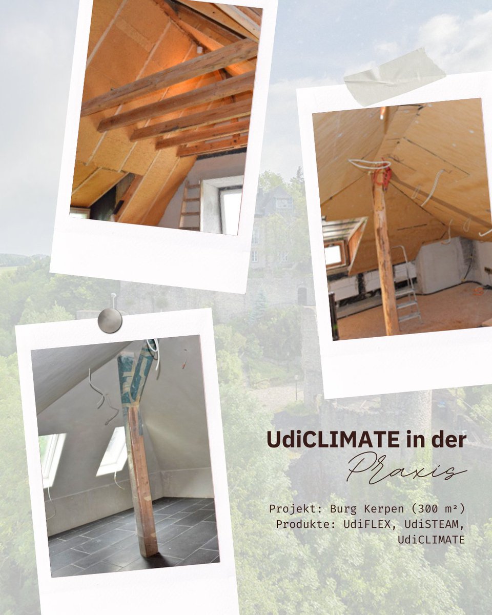 Nachhaltigkeit trifft auf Denkmalschutz
Die Burg Kerpen, erstmalig 1136 urkundlich erwähnt, wurde mit UdiHolzfaserdämmung von innen ausgestattet. In den beiden Dachgeschossen lag der Fokus auf sommerlichen Hitzeschutz &amp; einer besonderen Raumakustik. Mehr: udidaemmsysteme.de/wp-content/upl…