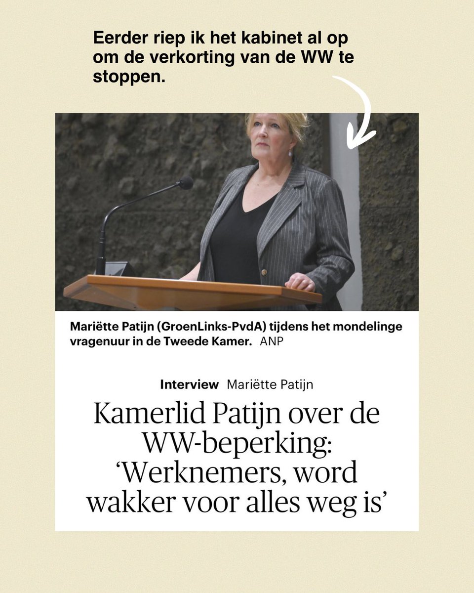 MPatijn's tweet image. Onze motie om de verkorting van de WW te stoppen is aangenomen! De WW blijft gewoon twee jaar.

We hebben het asociale, rechtse afbraakbeleid van dit kabinet tot stoppen gebracht. Tijd dat Nederland weer vooruit gaat. Dit is een belangrijke stap om dat voor elkaar te krijgen.