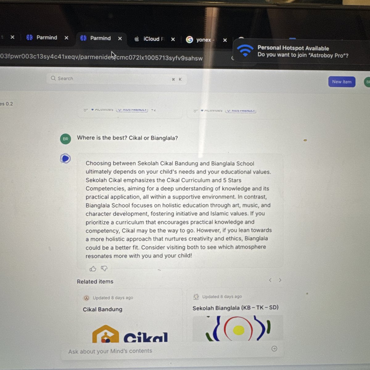 Gloow_app's tweet photo. So awesome to see our QA guy not just running random test but actually using the product in a meaningful way. 
He's using Parmind to research and evaluate schools for his kids! https://t.co/TSQ0YeQDNj