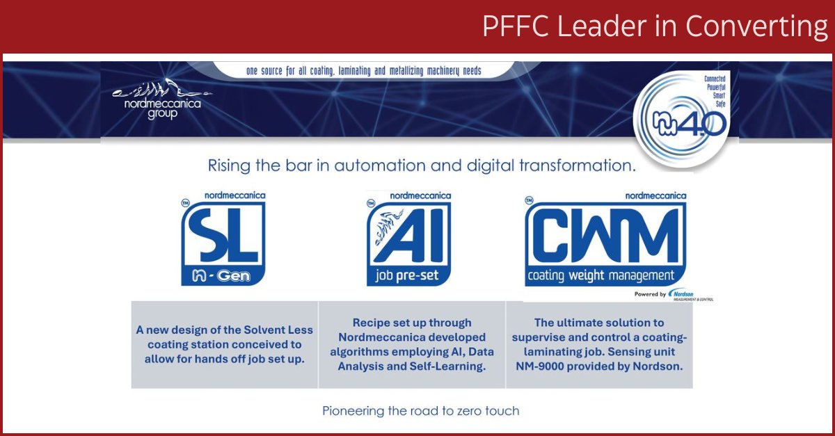 PFFC Leader in #Converting, Nordmeccanica, provides the product line of innovative #coating, #laminating and #metallizing machinery. They are involved in the continued evolution of the product line. 
Learn more: conta.cc/4naIGaj