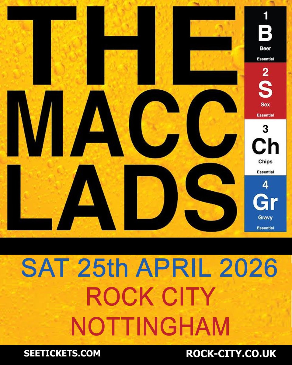 🎟️ ON SALE NOW 🎟️

Tickets are now on sale for THE MACC LADS next year!

🎟️ Get yours here 👉 tinyurl.com/4tv4ff5b