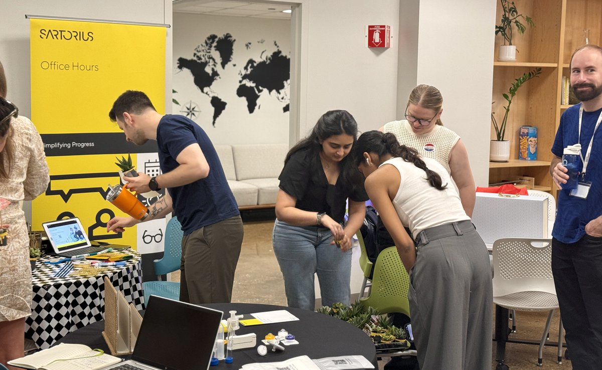 Huge thanks to our gold sponsor <a href="/SartoriusGlobal/">Sartorius</a> for swinging by yesterday for office hours. The team treated our community to succulents and refreshing smoothies on a hot day and spiced things up with a super fun raffle competition. We are grateful for the ongoing support!
