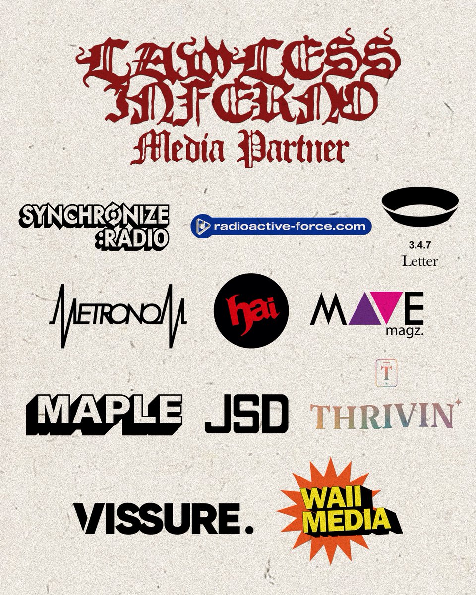 Weekend ini jangan sampe skip meramaikan Lawless Inferno. Gerombolan lineup dari beragam ranah distorsi sudah siap menggetarkan gendang telinga kalian dan menggempur mosh pit. Sampai jumpa!

Info tiket:
stopandtix.com/event/lawless-…

#RadioactiveForce