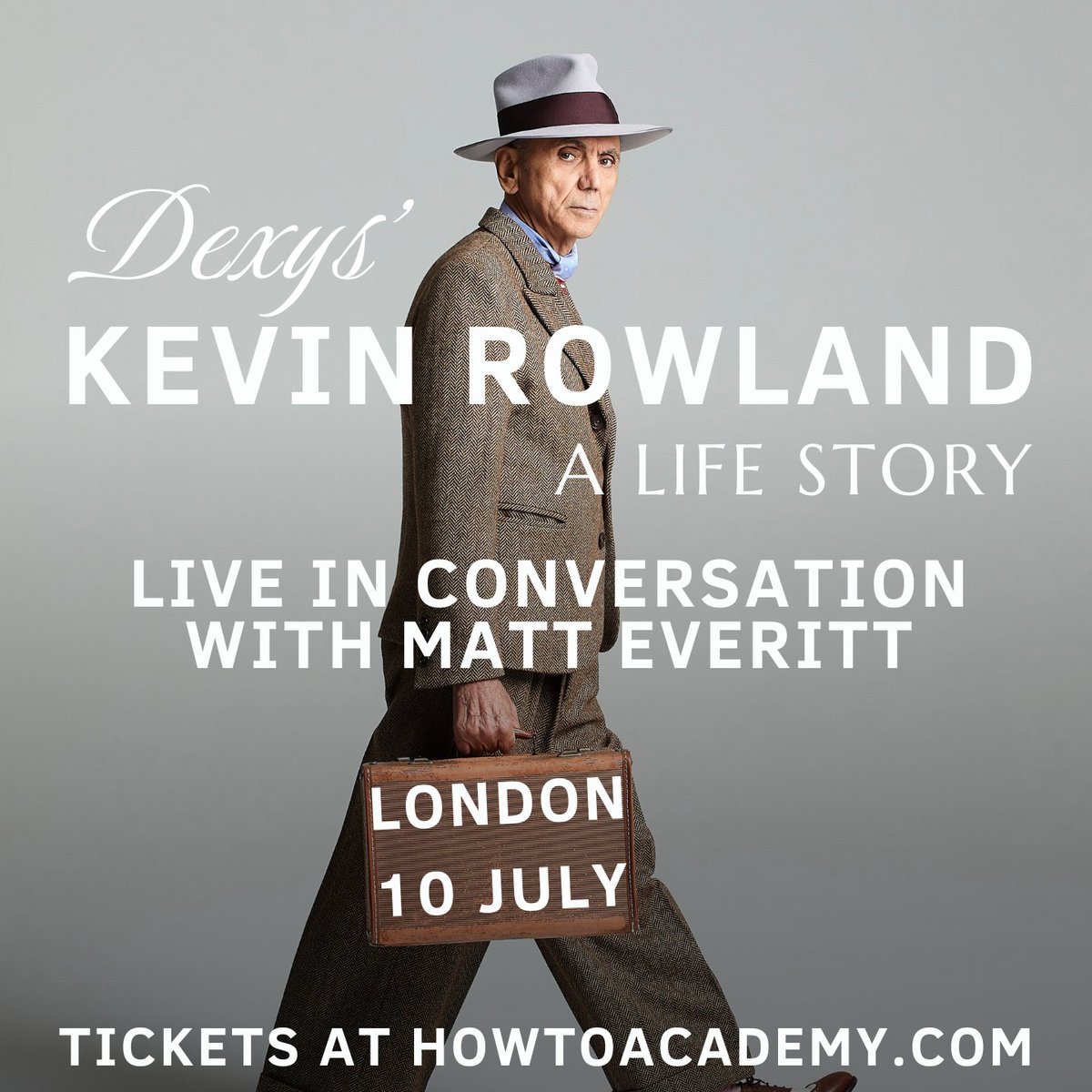 howtoacademy's tweet image. Don't miss @DexysOfficial's Kevin Rowland as he joins @matteveritt for a raw and unvarnished account of his wild rock-n’roll life – from huge chart success to living on the dole, and back again.
Thu, 10 July | 7:30pm | London
Tickets: howtoacademy.com/events/dexys-k…