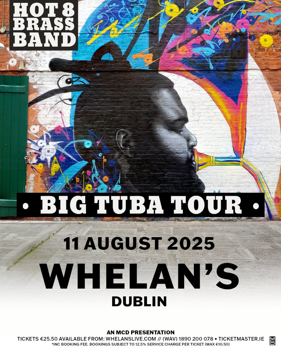 🎺 JUST ANNOUNCED: The legendary Hot 8 Brass Band bring their electrifying fusion of jazz, funk, hip hop &amp; New Orleans soul to Whelan’s, Dublin on Monday 11th August 2025. 

🎟 Tickets on sale Friday at 10am from ticketmaster.ie