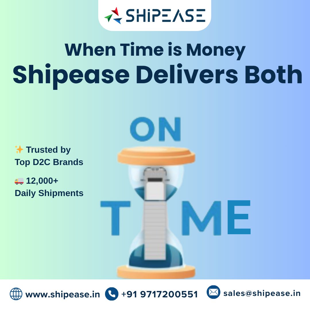 Shipease_IN's tweet photo. ⏳ When time is money, we deliver both.

At Shipease, we don’t just ship — we deliver ON TIME, every time.

No delays. No excuses. Just fast, reliable logistics built for your brand’s growth.

🌐 https://t.co/jAUn5Ixd4S

#Shipease #TimeIsEverything #DeliveredOnTime https://t.co/rlRHdqm80D