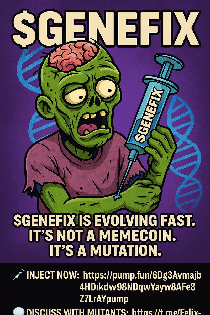 FelixCapital13's tweet photo. 🧬 $GENEFIX vs ⚠️ $404COIN

One mutates your DNA.
The other doesn’t even exist.

But they both pump.

💉 Inject the future:
https://t.co/Aam0nrfOwV
📊 Track: https://t.co/XILns1zEOc

🌀 Embrace the error:
https://t.co/hKYI2W8p47
📊 Track: https://t.co/pmdofqtrfM

💬 Talk with real degens:
https://t.co/LcHIOznktY

#GENEFIX #404COIN #PumpFun #FelixCapital #memecoin #solana