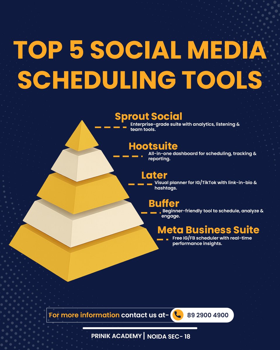 PrinikAcademy's tweet image. ⏱️Tired of posting manually every day?
#SocialMediaTools #SchedulingTools #ContentMarketing #DigitalMarketingIndia #PrinikAcademy #SocialMediaTips #MarketingTools #MetaBusinessSuite #Hootsuite #SproutSocial #Buffer #LaterApp #noidasec18 #digitalmarketinginstituteinnoida