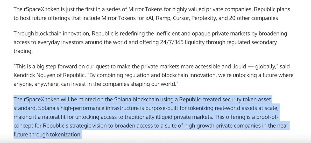 big news

soon you will be able to trade SpaceX (!) on Solana

which will be followed by Cursor, Ramp, xAI and more

internet capital markets