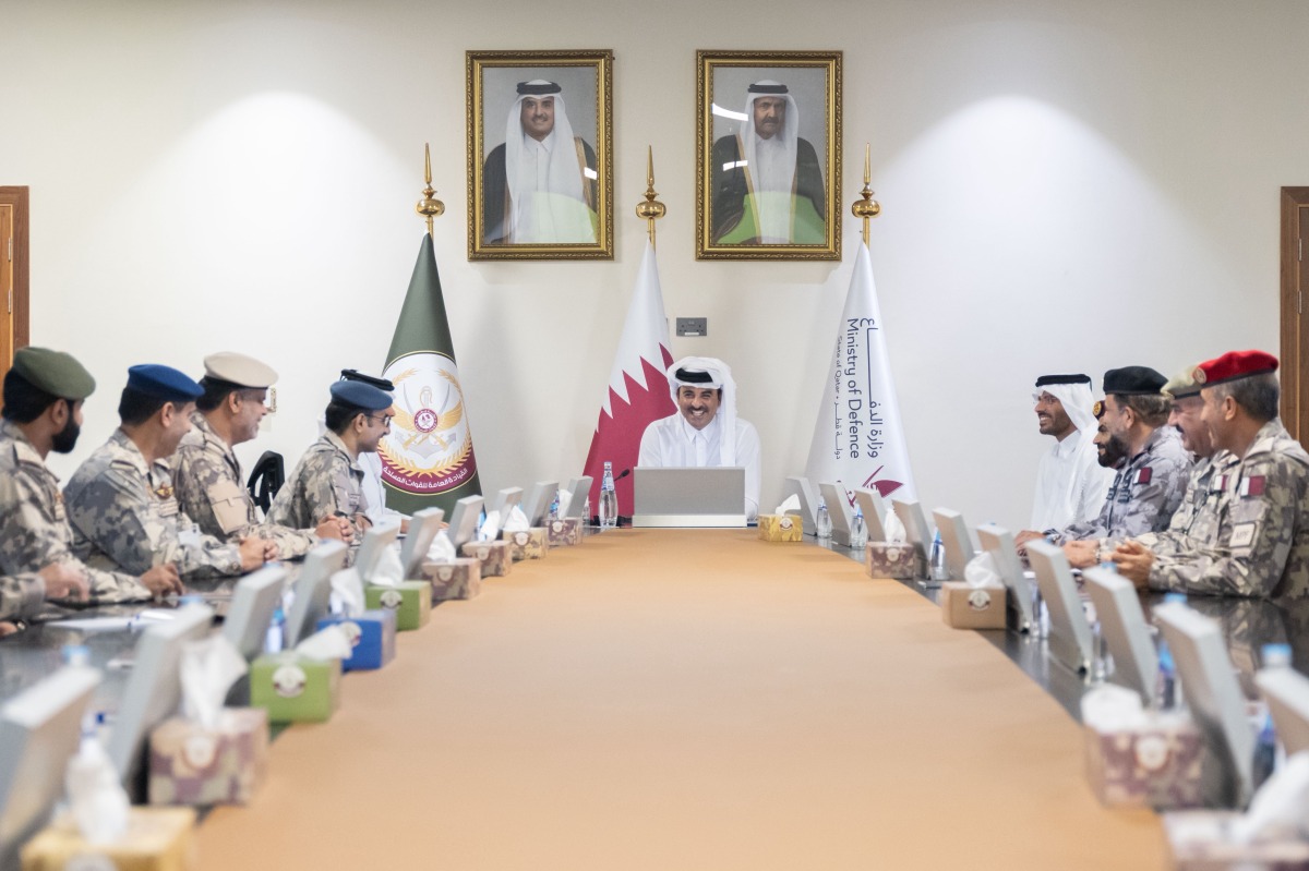 The Amir His Highness Sheikh Tamim bin Hamad Al-Thani visited the Joint Operations Command (Northern Sector) of the Qatari Amiri Armed Forces Wednesday morning, June 25, 2025,  in Al Mazrouah area.

📸 <a href="/AmiriDiwan/">الديوان الأميري</a>

#whatsupdoha #wud #qataramir #doha