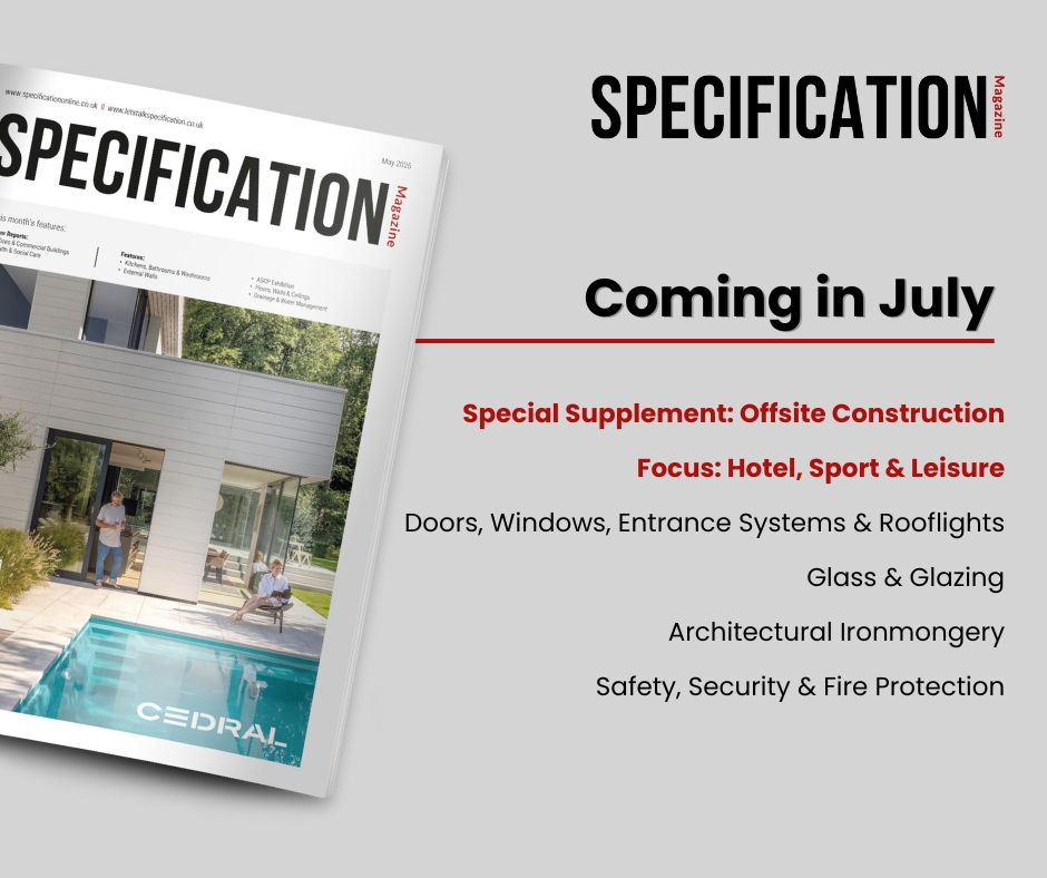 MySpecNews's tweet photo. 📆 Coming in July: The next edition of Specification Magazine!

Get your copy delivered straight to your inbox or door.

👉 https://t.co/qUVD8JjvHb

#SpecificationMagazine #Construction #ConstructionMagazine #BuildingMagazine https://t.co/CUhiLcuVUg