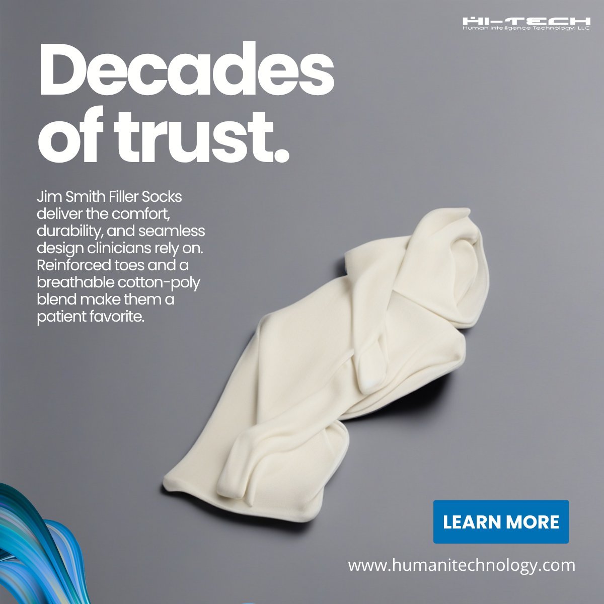 HiTechLLC's tweet photo. Jim Smith Filler Socks provide soft, seamless comfort with a cotton-poly blend and reinforced toes, trusted for years. Durable and dependable for patients and clinicians. Learn more! #Prosthetics #HiTechLLC

https://t.co/RcMs8DeR7J https://t.co/dHRD97yTrZ
