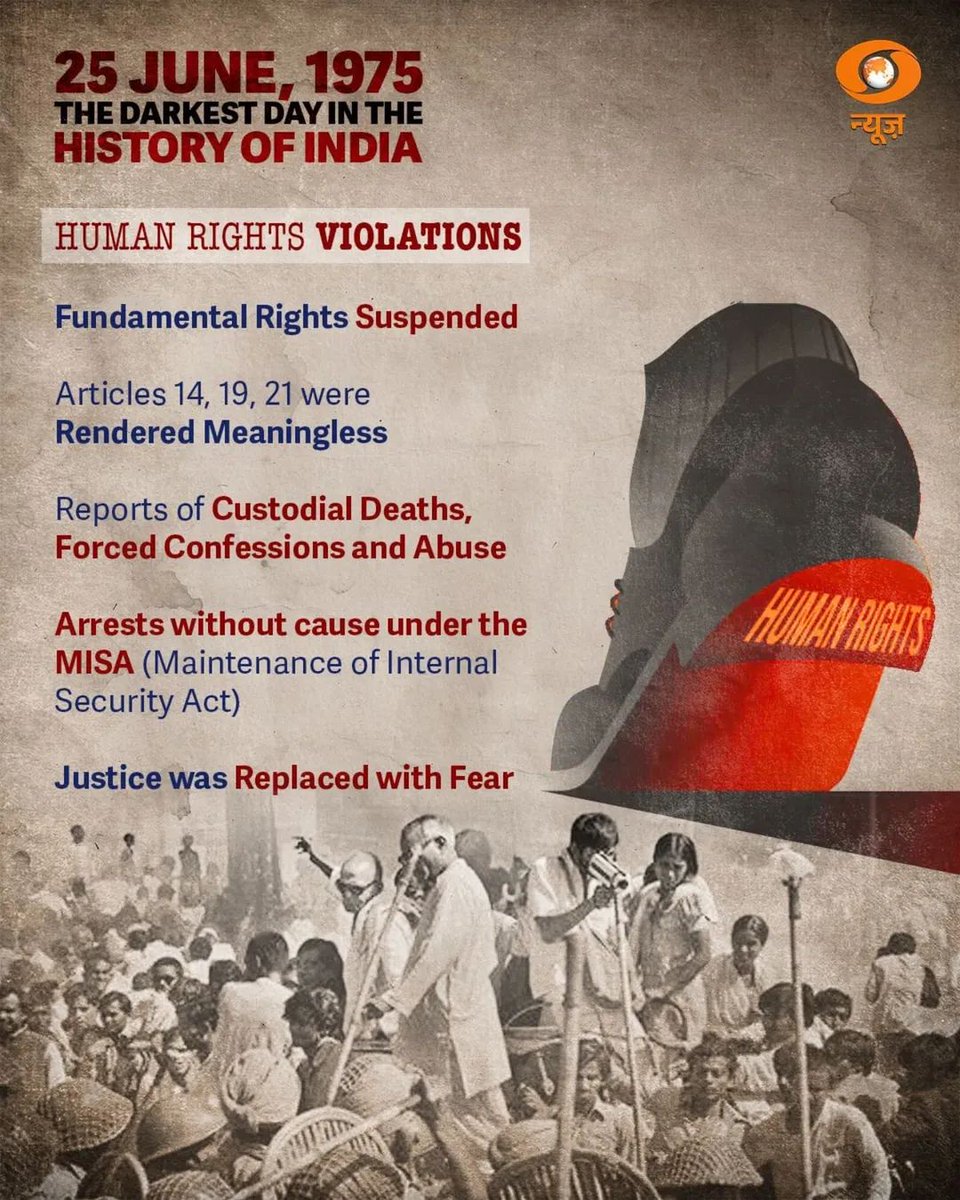 In 1975, the Emergency silenced voices, but people’s resilience won. Let’s remember this history to protect our democracy always. #Emergency1975 #ತುರ್ತುಪರಿಸ್ಥಿತಿ50