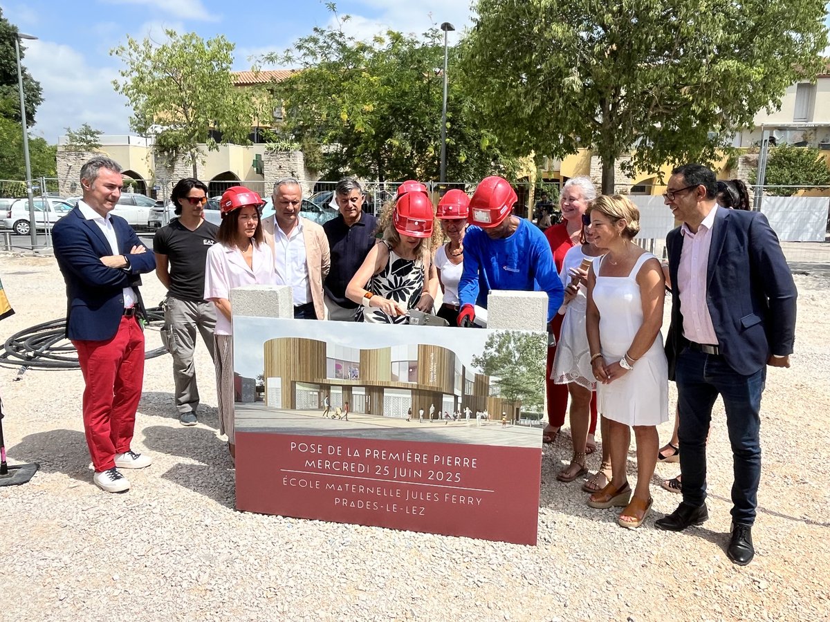 Inauguration aujourd'hui de la future école maternelle de Prades-le-Lez. Représentant le Président de la métropole <a href="/MDelafosse/">Michaël Delafosse</a>  je me réjouis de la participation de la Métropole de Montpellier à ce projet exemplaire. Nous avons célébré cette réalisation aux côtés de la Région du